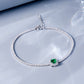 S925 Sterling Silver Lab Emerald Pave Bracelet, Vintage Classic Premium for Women - Photo 1