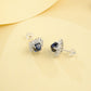 S925 Sterling Silver Lab Sapphire Sunflower Stud Earrings, Premium Elegant for Women - Photo 4
