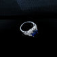 S925 Sterling Silver Oval Lab Sapphire Ring, Premium Engagement for Women - Photo 2