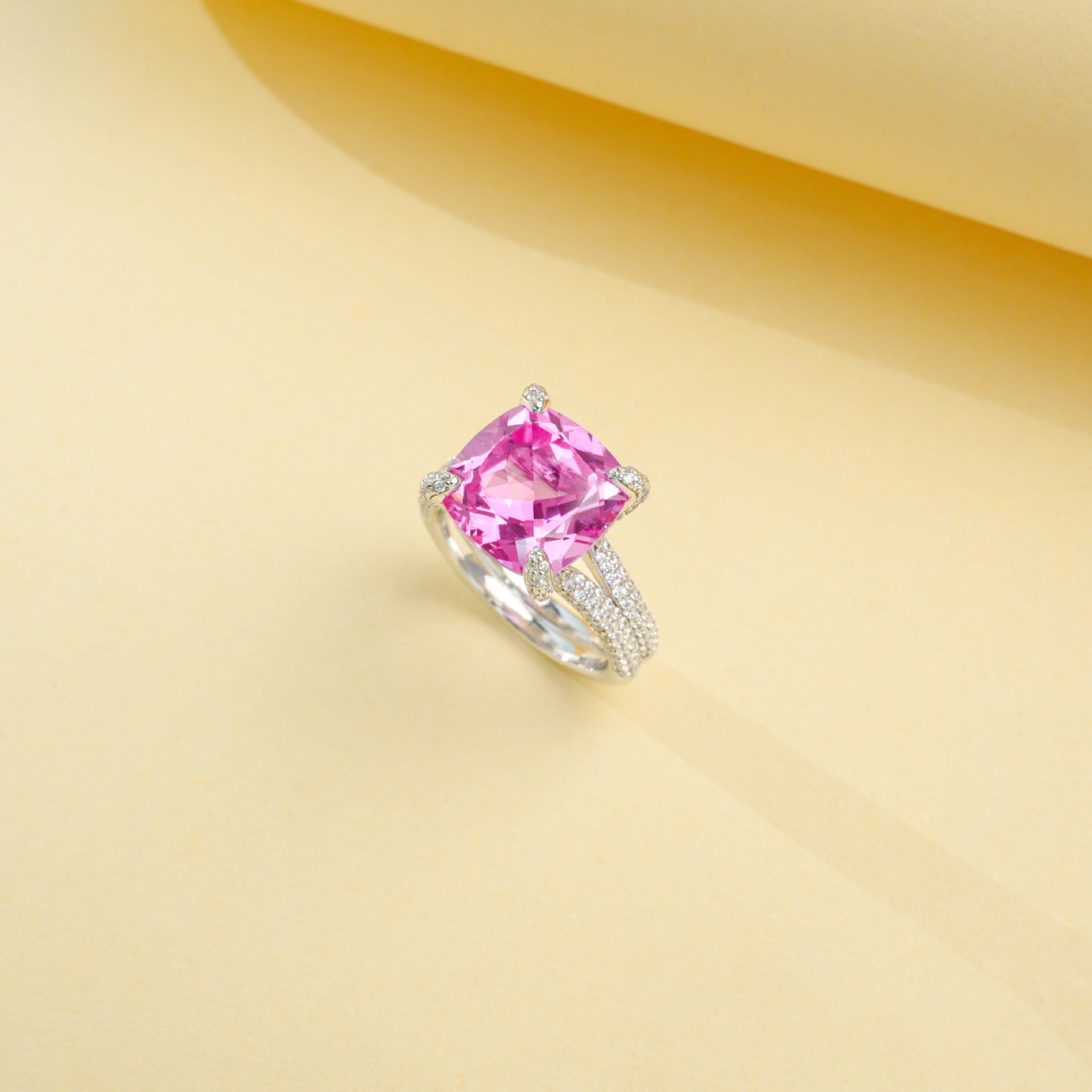 S925 Sterling Silver Lab Padparadscha Ring for Women, Versatile - Photo 4