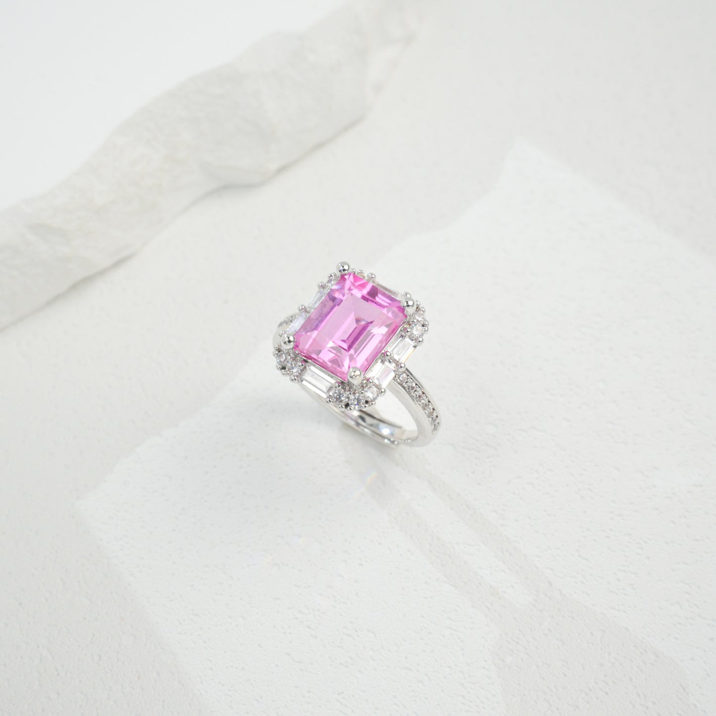 S925 Sterling Silver Lab Padparadscha Ring for Women, Premium Versatile Gift - Photo 4