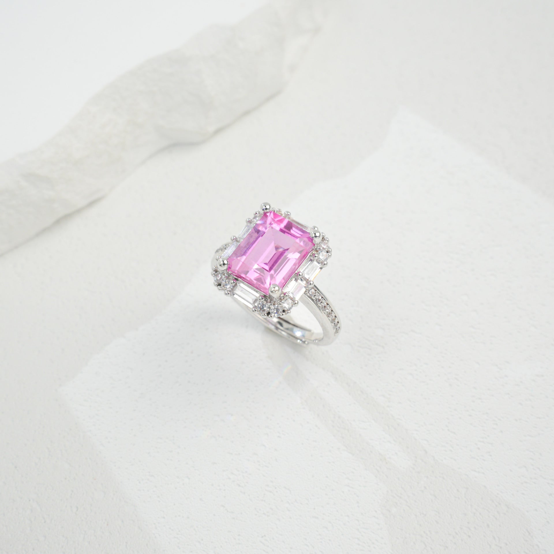 S925 Sterling Silver Lab Padparadscha Ring for Women, Premium Versatile Gift - Photo 4