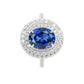 925 Sterling Silver Lab Sapphire Diamond Ring, Minimalist for Women - Photo 1