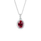 Simple Ruby Silver Necklace, Small Anniversary Birthday - Photo 5