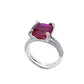 Lab Ruby Ring S925 Sterling Silver Full Diamond Cushion Centre, Engagement Gift - Photo 5