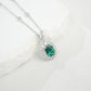 S925 Silver Lab Emerald Necklace Princess Style Premium - Photo 4