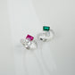 925 Sterling Silver Lab Emerald Cross-Arm Ring, Premium Versatile Bestie - Photo 4
