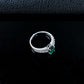 925 Sterling Silver Lab Emerald Ring for Women, Versatile Trendy Gift - Photo 3