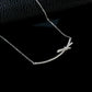 Exquisite Asymmetric Bow Full Diamond Silver Necklace, Choker Valentines Birthday - Photo 3