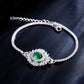 925 Sterling Silver Lab Emerald Sunflower Halo Bracelet, Premium Versatile - Photo 4