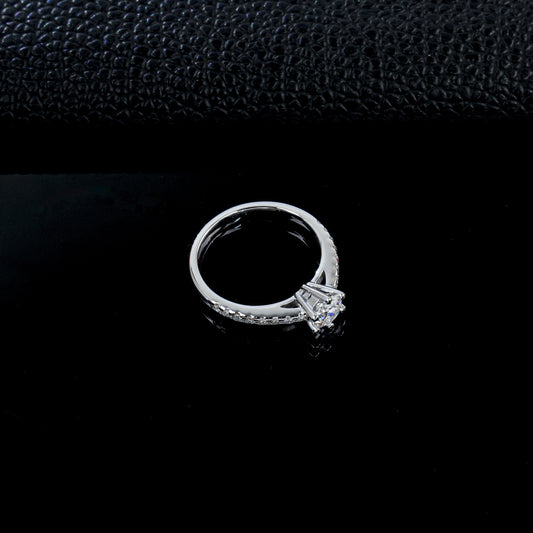 S925 Silver 6-Claw Lab Diamond Ring, Proposal Engagement Wedding - Photo 3