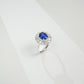 Lab Sapphire 925 Silver Ring Oval Centre, Luxurious Premium Vintage - Photo 3