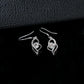 S925 Sterling Silver Streamlined Hollow Pave Earrings, Premium for Women - Photo 2
