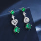 S925 Sterling Silver Green Garnet Heart Tassel Cushion Earrings, Versatile Premium for Women - Photo 2