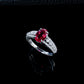 925 Sterling Silver Ruby Jewellery Set (Ring, Necklace, Earrings), Premium - Photo 1