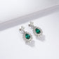S925 Sterling Silver Lab Emerald Earrings, Simple Versatile Teardrop - Photo 2