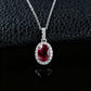 Simple Ruby Silver Necklace, Small Anniversary Birthday - Photo 4