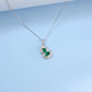 925 Sterling Silver Lab Emerald Gourd Necklace, National Style Versatile for Women - Photo 2
