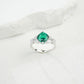 S925 Sterling Silver Lab Emerald Halo Ring, Premium Delicate Gift - Photo 2