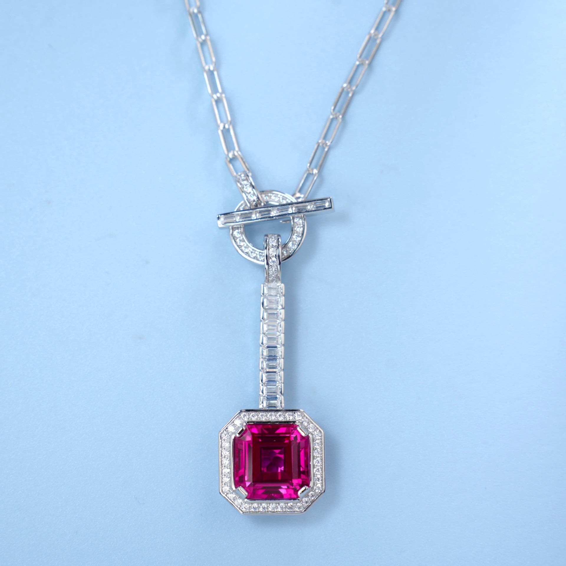 S925 Lab Ruby Necklace, Premium Necklace - Photo 3
