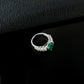 925 Sterling Silver Lab Emerald Ring, Premium Bestie Gift - Photo 4