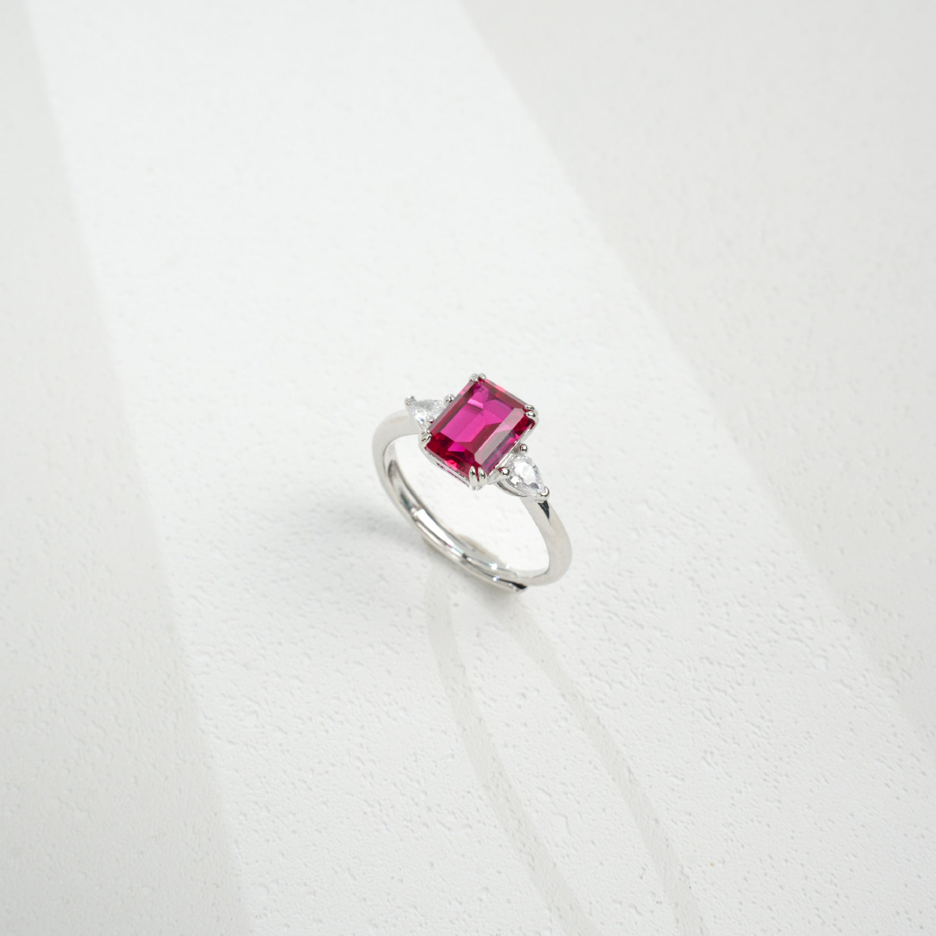 S925 Sterling Silver Lab Ruby Ring for Women, Vintage Premium - Photo 3