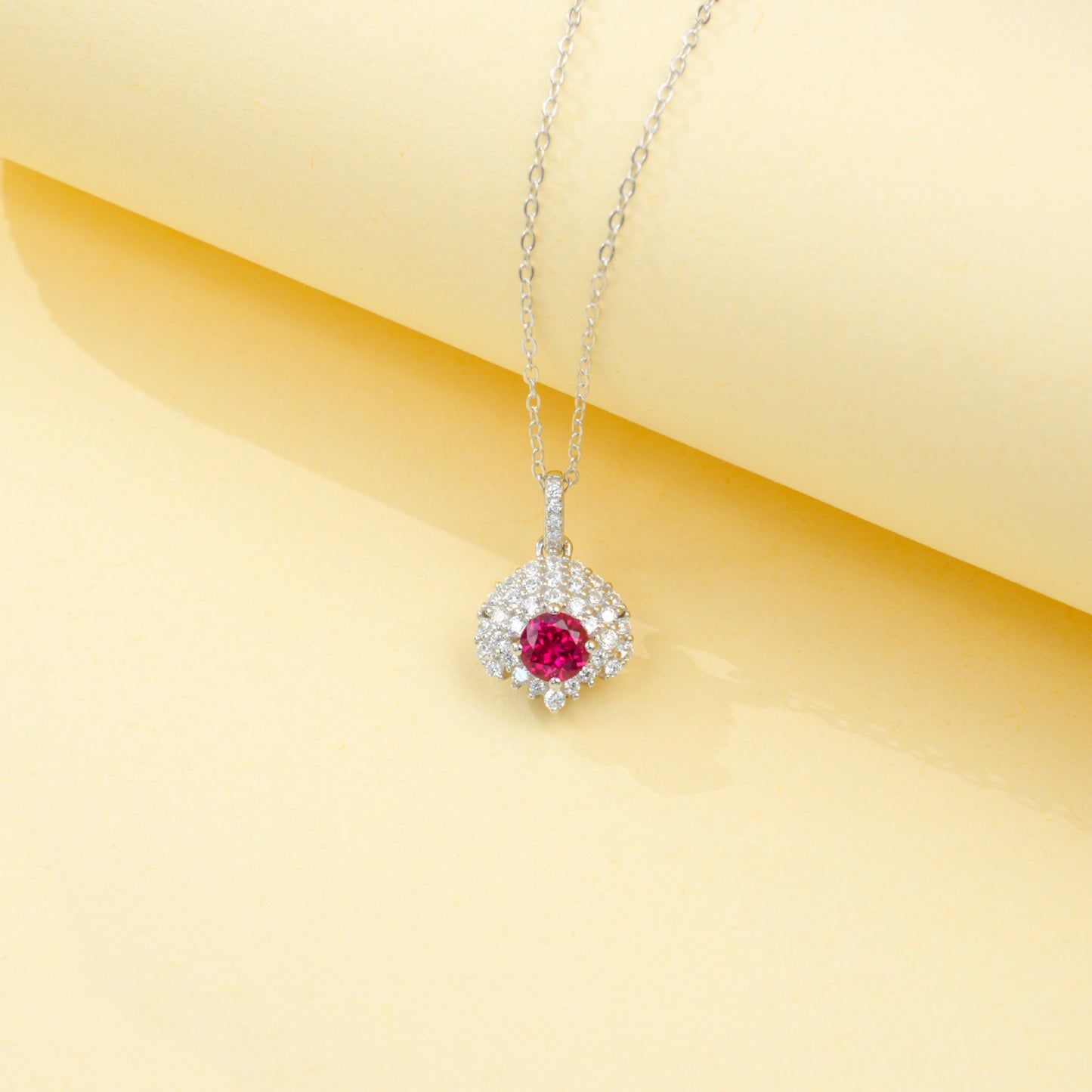 925 Sterling Silver Lab Ruby Choker Necklace for Women, Designer Birthday Gift - Photo 2