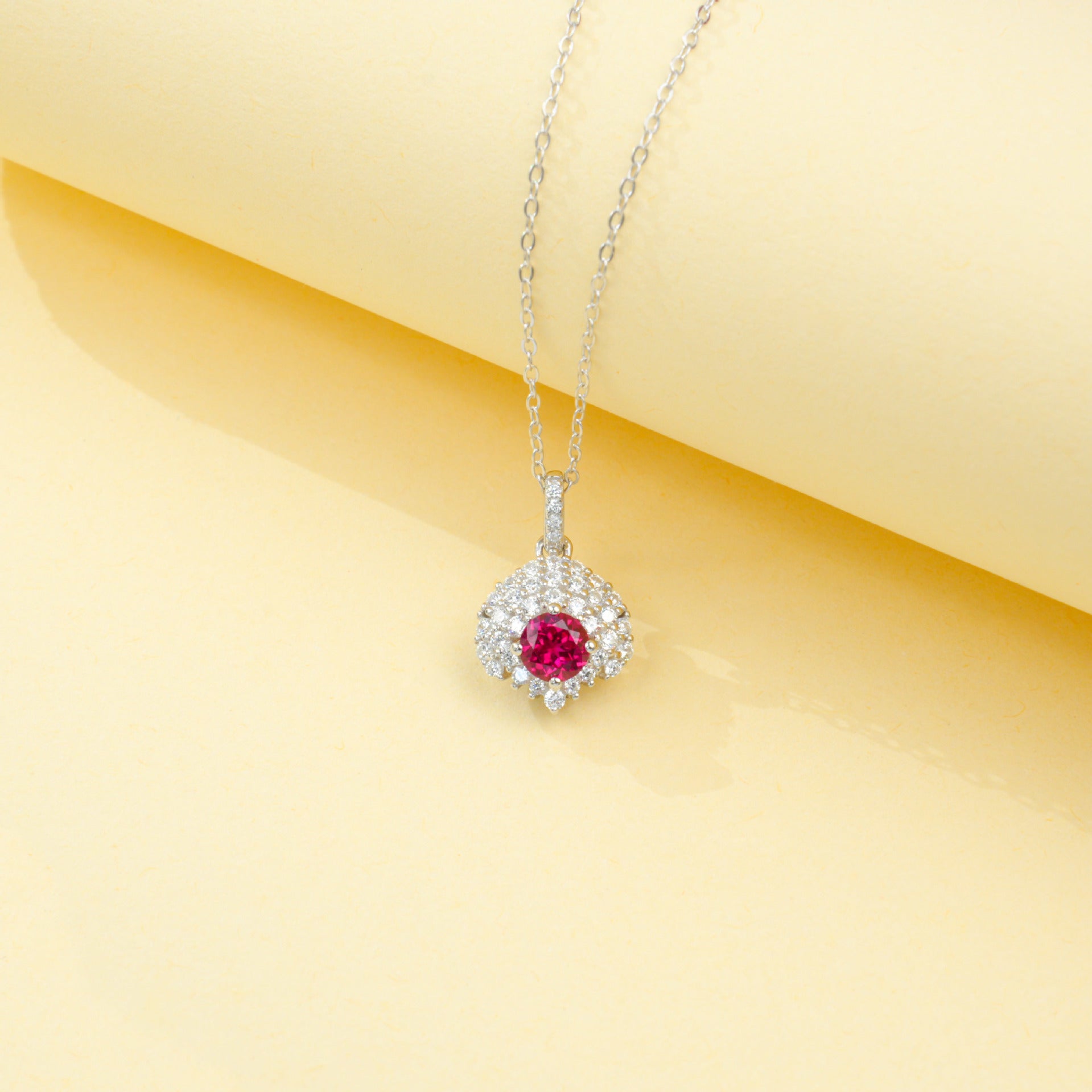 925 Sterling Silver Lab Ruby Choker Necklace for Women, Designer Birthday Gift - Photo 2