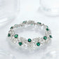 S925 Sterling Silver Lab Emerald Bracelet for Women, Sparkly - Photo 2