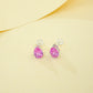 S925 Sterling Silver Lab Padparadscha Teardrop Stud Earrings, Minimalist Designer - Photo 2
