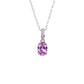 Gentle Pink Sapphire 925 Silver Necklace, Diamond Chain Valentines - Photo 5