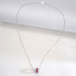 S925 Silver Lab Ruby Tube Pendant Necklace, Gemstone Versatile - Photo 4