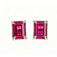 925 Sterling Silver Lab Ruby Earrings, Minimalist Elegant for Women - Photo 1