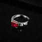 S925 Sterling Silver Lab Ruby Ring, Versatile Anniversary Birthday - Photo 3