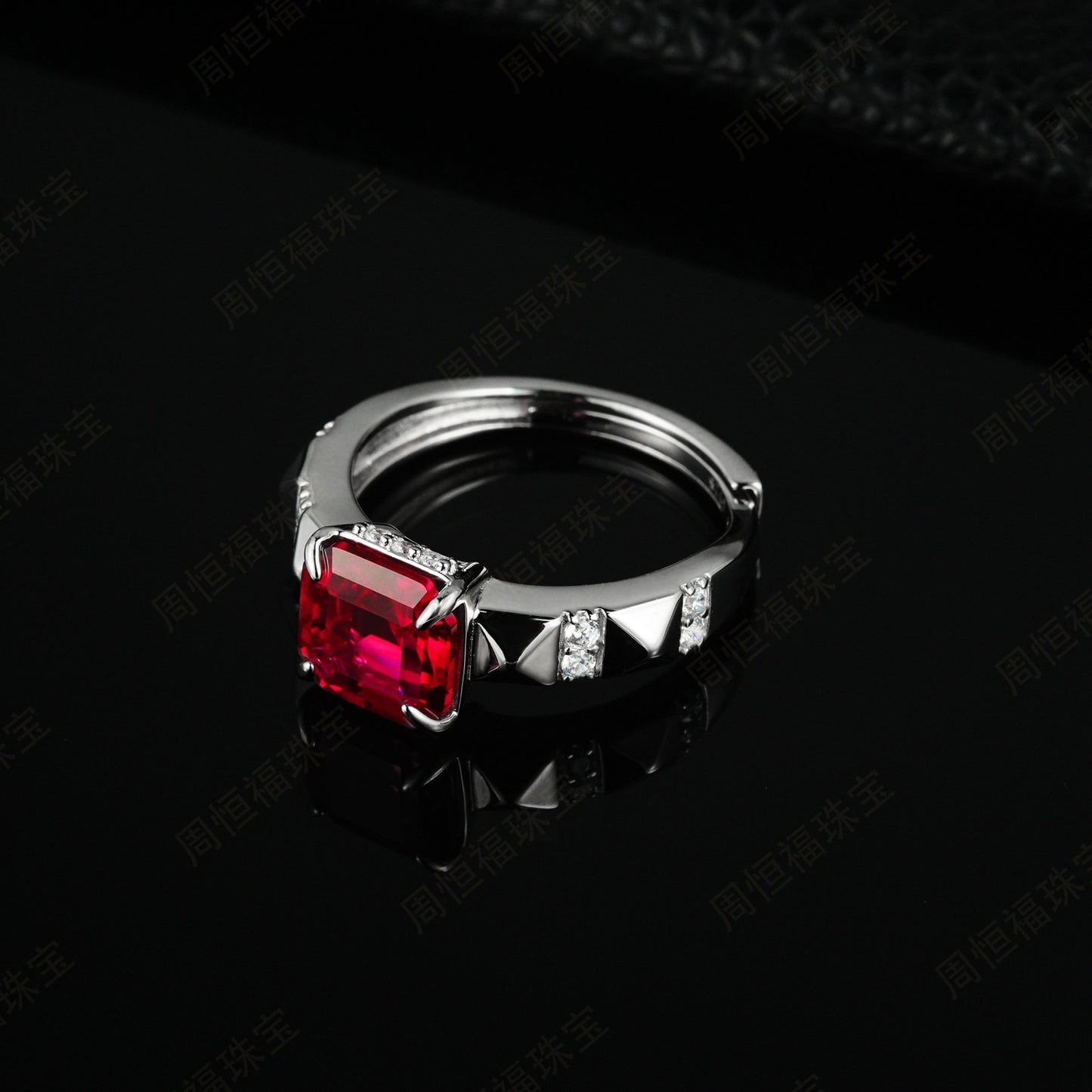 S925 Sterling Silver Lab Ruby Ring, Versatile Anniversary Birthday - Photo 3