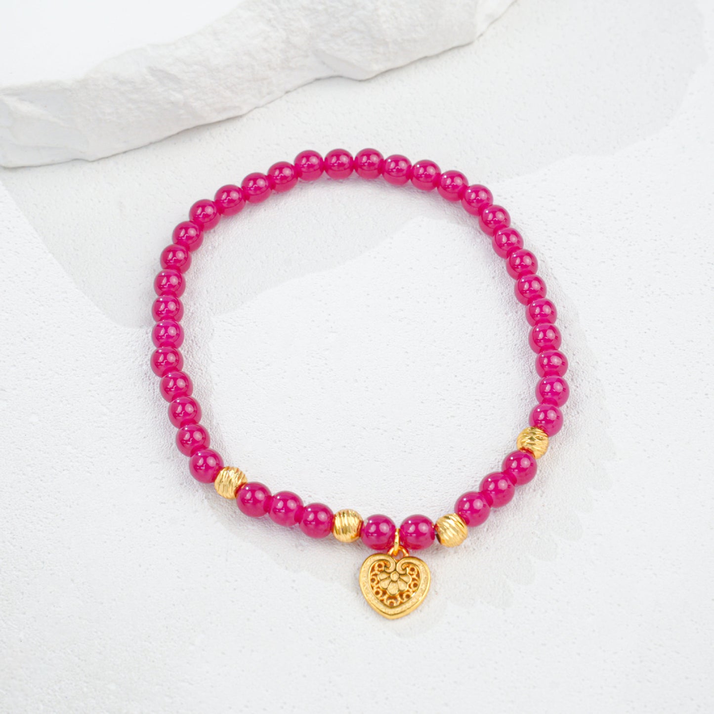 S925 Sterling Silver Lab Ruby Bracelet for Women, Trendy Ethnic Versatile - Photo 6