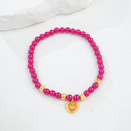 S925 Sterling Silver Lab Ruby Bracelet for Women, Trendy Ethnic Versatile - Photo 6