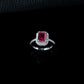 S925 Sterling Silver Lab Ruby Wedding Ring, Premium Vintage - Photo 2
