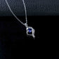 Heart Lab Sapphire Choker, Silver Pendant, Holiday - Photo 2