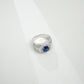 925 Silver Lab Sapphire Ring Round Centre, Simple Vintage Premium - Photo 2