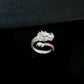 925 Sterling Silver Lab Padparadscha Dragon Head Ring, Chinese Style Premium for Women - Photo 4