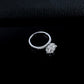 S925 Silver Lab Diamond Snowflake Halo Ring, Full Diamond Ring - Photo 4