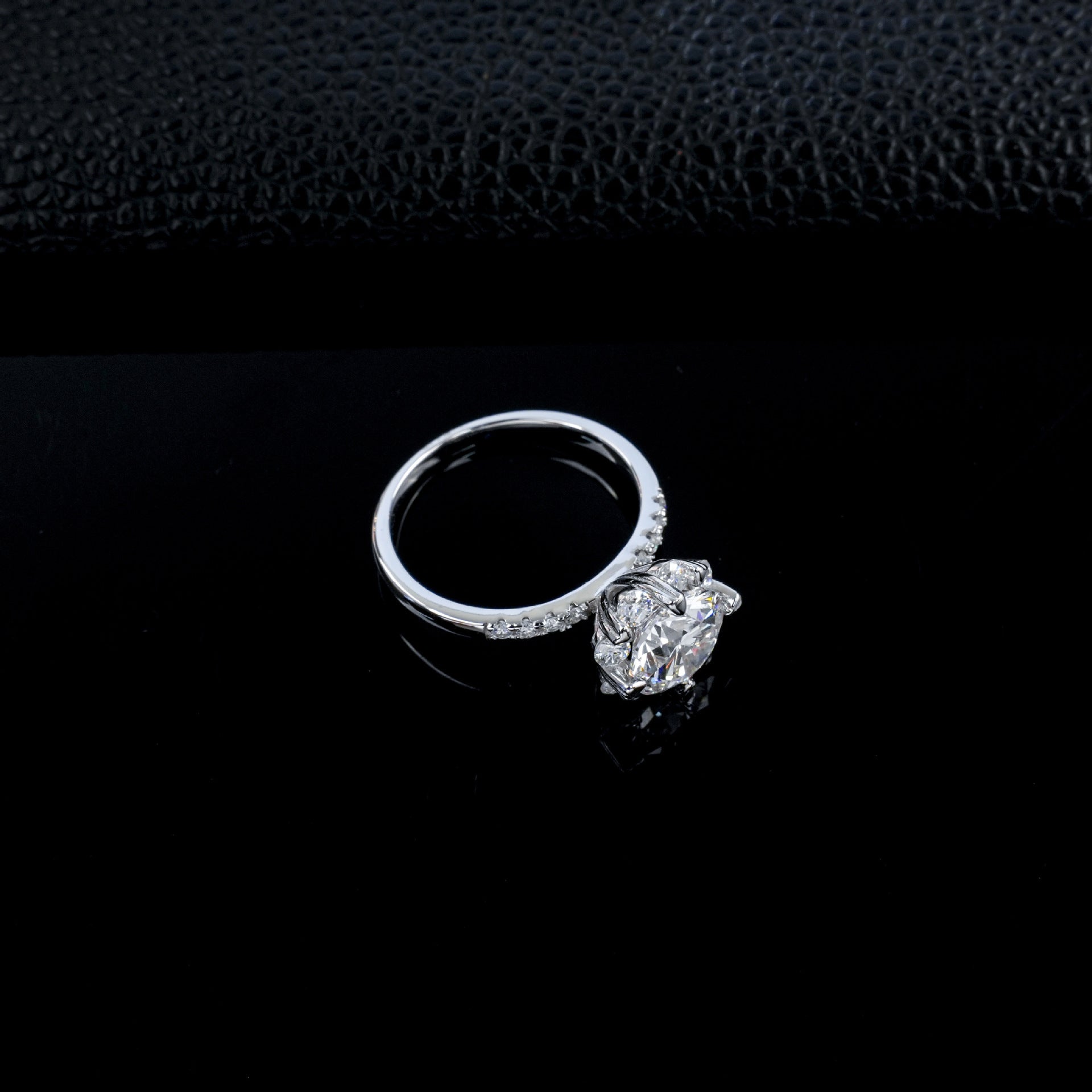 S925 Silver Lab Diamond Snowflake Halo Full Ring, Proposal Engagement Birthday - Photo 4