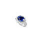 S925 Sterling Silver Oval Lab Sapphire Ring, Premium Engagement for Women - Photo 1