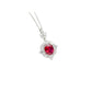 S925 Lab Ruby Necklace for Women Pendant Sterling Silver Versatile - Photo 1