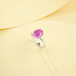 925 Sterling Silver Lab Padparadscha Ring, Minimalist Design Premium - Photo 3