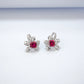 925 Sterling Silver Lab Ruby Earrings, Premium Designer - Photo 3