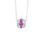 Lab Ruby Necklace 925 Sterling Silver Micro-Set, Elegant Premium - Photo 1