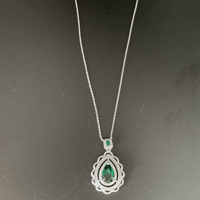 S925 Silver Emerald Beautiful Necklace Pendant - Photo 4