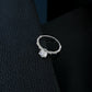 S925 Silver 6-Claw Centre Step-Layered Stone Ring, Ring Engagement - Photo 4